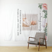 In Love Memory Foto rosa florale Gedenkstätte Wandteppich (Beispiel (Horizontal))