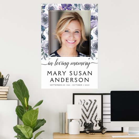 In Love Memory Foto Rose Begrüßungszeichen Poster (Heimbüro)