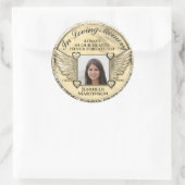 In Love Memory Foto Runder Aufkleber (Tasche)