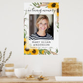 In Love Memory Foto Sonnenblumen Begrüßungszeichen Poster (Küche)