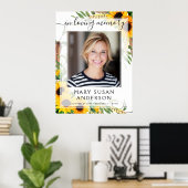 In Love Memory Foto Sonnenblumen Begrüßungszeichen Poster (Heimbüro)