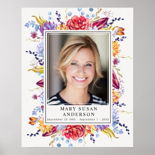 In Love Memory Foto Sukkulenten Begrüßungszeichen Poster (Vorne)