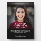 In Love Memory Foto Tribute Fotoplatte (Vorderseite)