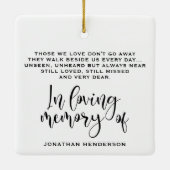 In Love Memory Foto Vater Keramik Ornament (Rückseite)
