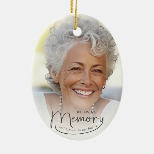 In Love Memory Foto Weihnachten Keramik Ornament (Hinten)