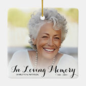 In Love Memory Foto Weihnachten Keramikornament (Rückseite)