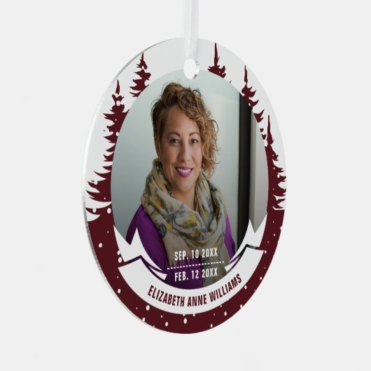 In Love Memory Foto Weihnachten Ornament Aus Metall (Vorderseite Rechts)