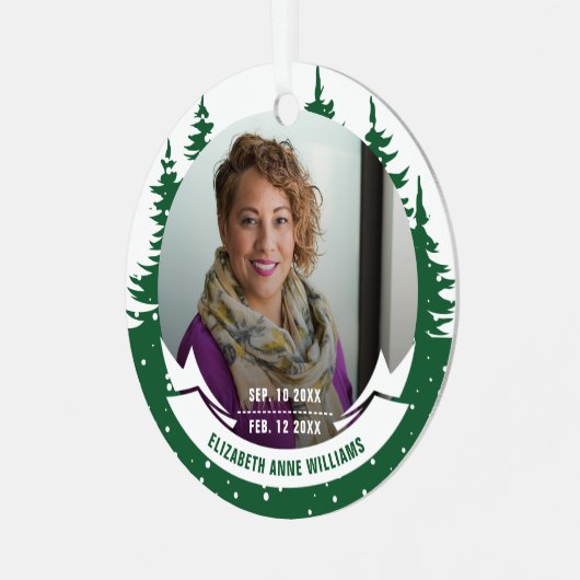 In Love Memory Foto Weihnachten Ornament Aus Metall (Vorderseite links)