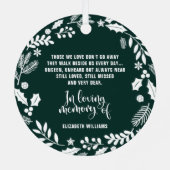 In Love Memory Foto Weihnachtsmetall Ornament Aus Metall (Rückseite)