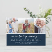 In Love Memory | Fotos der Marine Beerdigung Beile Dankeskarte (Stehend Vorderseite)