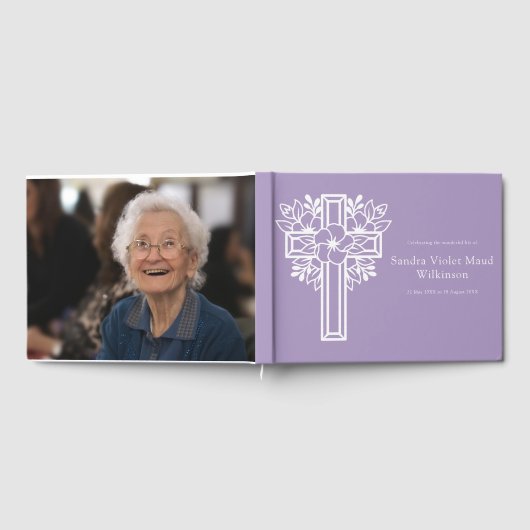 In Love Memory friedlich Lavender Memorial Foto Gästebuch (Voll)