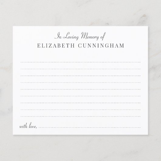 In Love Memory Funeral Classic Share A Memory (Vorderseite)