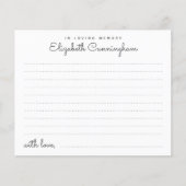 In Love Memory Funeral einfache Anwesenheitskarte (Vorderseite)