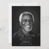 In Love Memory Funeral einfaches Foto Einladung (Vorderseite)