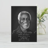 In Love Memory Funeral einfaches Foto Einladung (Stehend Vorderseite)