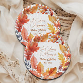 In Love Memory Funeral Fall Floral Pappteller