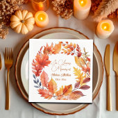 In Love Memory Funeral Fall Floral Serviette