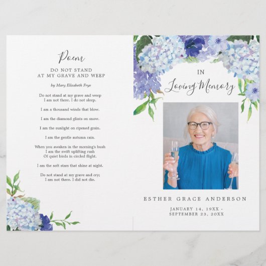 In Love Memory Funeral geflochtene Programm-Flyer Flyer (Vorne)