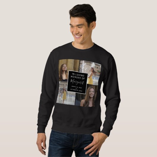 In Love Memory Funeral Memorial 4 Foto Collage Sweatshirt (Vorne ganz)