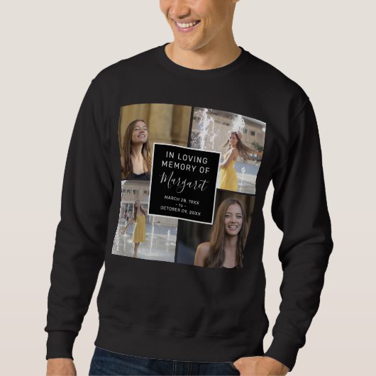 In Love Memory Funeral Memorial 4 Foto Collage Sweatshirt (Vorderseite)