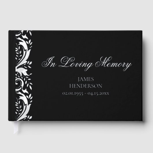In Love Memory Funeral Memorial Foil Gästebuch (Vorderseite)