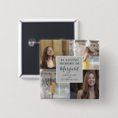 In Love Memory Funeral Memorial Foto Collage Button (Vorne & Hinten)