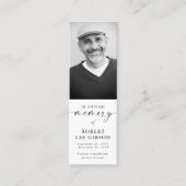 In Love Memory Funeral Memorial Lesezeichens Card Mini Visitenkarte (Vorderseite)
