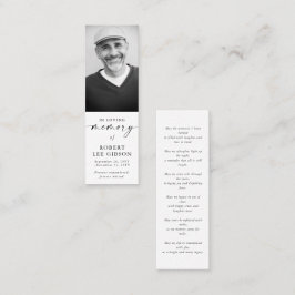 In Love Memory Funeral Memorial Lesezeichens Card Mini Visitenkarte