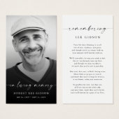 In Love Memory Funeral Memorial Prayer Card (Vorne & Hinten)