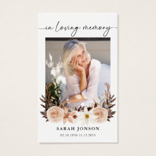 In Love Memory Funeral Memorial Prayer Card