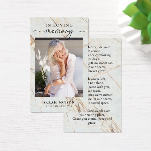 In Love Memory Funeral Memorial Prayer Card (Schreibtisch)