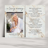 In Love Memory Funeral Memorial Prayer Card