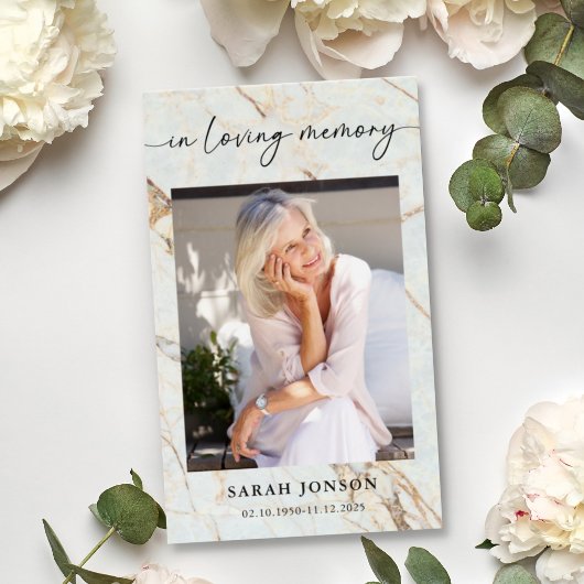 In Love Memory Funeral Memorial Prayer Card