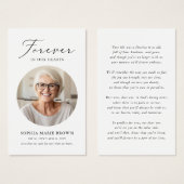 In Love Memory Funeral Memorial Prayer Card (Vorne & Hinten)