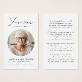 In Love Memory Funeral Memorial Prayer Card