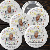 In Love Memory Funeral Memorial Wildblumen Button