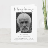 In Love Memory Funeral Programm Reihenfolge des Di (Vorderseite)