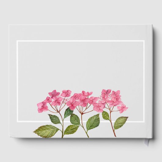 In Love Memory Funeral Wasserfarbe Hydrangea Gästebuch (Rückseite)