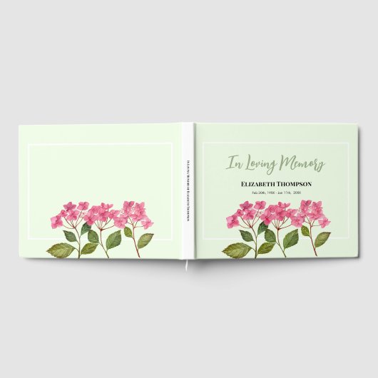 In Love Memory Funeral Wasserfarbe Hydrangea Gästebuch (Voll)
