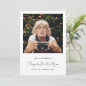 In Love Memory | Gedenkstätte zur Beerdigung von F Einladung (Stehend Vorderseite)