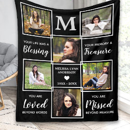 In Love Memory-Geschenk 6 Foto Einmaliges Memorial Fleecedecke