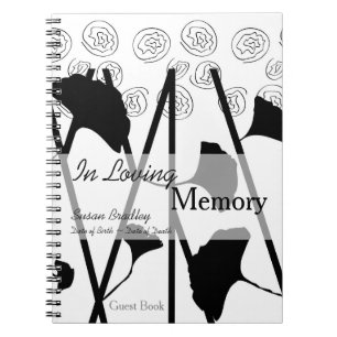 In Love Memory Ginkgo 2 Memorial Guest Book Notizblock