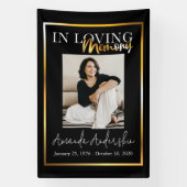 In Love Memory Gold Beerdigung Memorial Foto Banner (Vertikal)