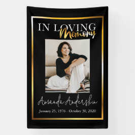 In Love Memory Gold Beerdigung Memorial Foto Banner