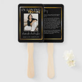 In Love Memory Gold Beerdigung Memorial Foto Fächer (Vorne und Hinten)