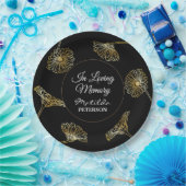 In Love Memory Gold Blume Beerdigung Pappteller (Party)