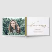 In Love Memory Gold Dainty Script Beerdigung Gästebuch (Voll)