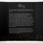 In Love Memory Gold Frame Schwarz Dreifach-gefaltete Programmkarte (Innenseite Mitte)
