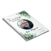 In Love Memory Green Blätter Foto Beerdigung Notizblock (Rechte Seite)