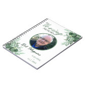 In Love Memory Green Blätter Foto Beerdigung Notizblock (Linke Seite)